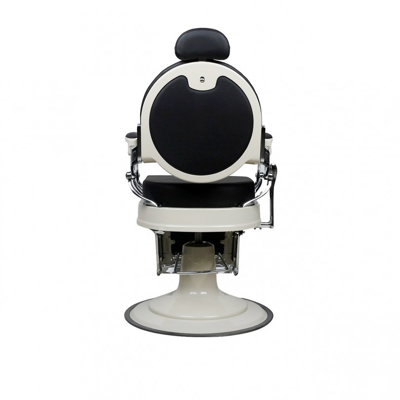 Барбер кресло модель Vintage 001 (White-black) , бело-черное